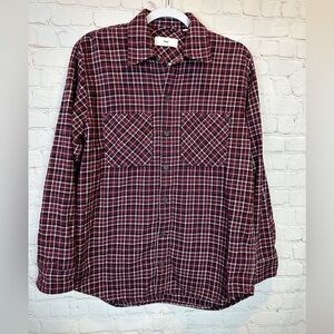 Tna Aritzia‎ Plaid Flannel Button-Up Shacket shirt, sz XS, EUC